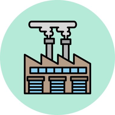 Fabrika modern simgesi, vektör illüstrasyonu