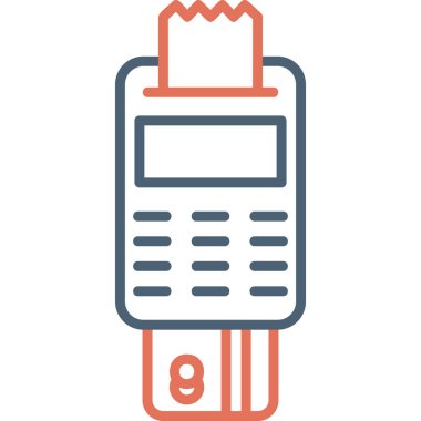 Modern pos terminalinin vektör illüstrasyonu 