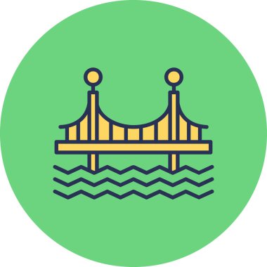 Köprü modern simgesi, vektör illüstrasyonu