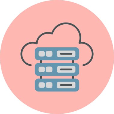 vector cloud storage technology icon illustration