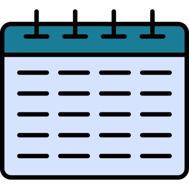 Takvim simgesi, vektör illüstrasyonu basit tasarım