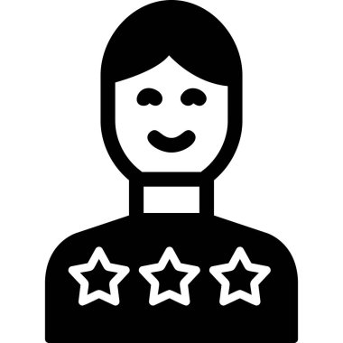 Tatmin duygusu, avatar simgesi, kullanıcı iletişimi düz vektör çizimi