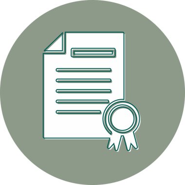 Sertifika. Web simgesi basit tasarım 