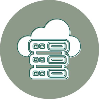 vector cloud storage technology icon illustration