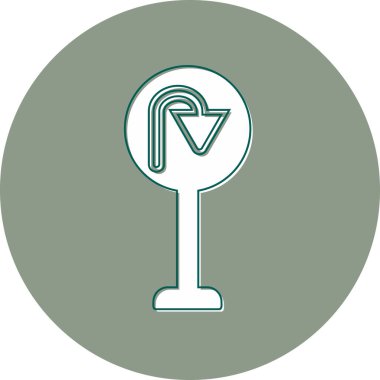 U Dönüş simgesi vektör illüstrasyonu