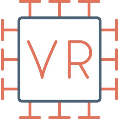 Vr modern simge, vektör illüstrasyonu 