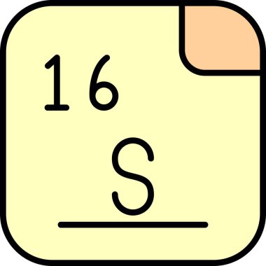 Sülfür, kimyasal element, ağ basit illüstrasyon