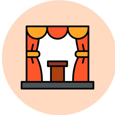 Sahne modern ikon vektör illüstrasyonu