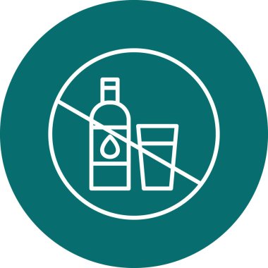 Alkol yok basit web simgesi vektör illüstrasyonu