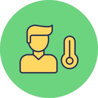 Sıcaklık belirtileri gösteren hasta çocuk. avatar illüstrasyonu 