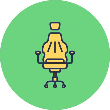 ofis sandalyesi ikon vektör illüstrasyonu