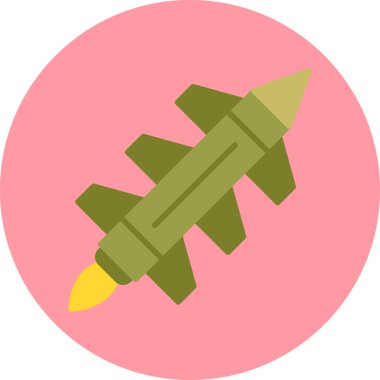 Missile Rocket icon in flat style. vector illustration