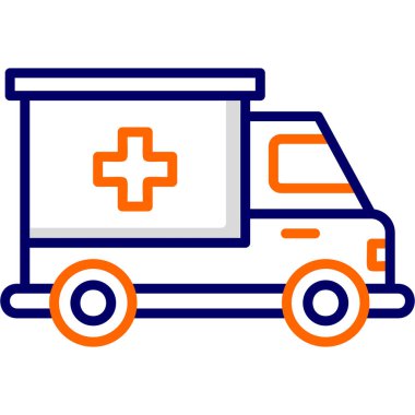 Ambulans. Web simgesi basit illüstrasyon 