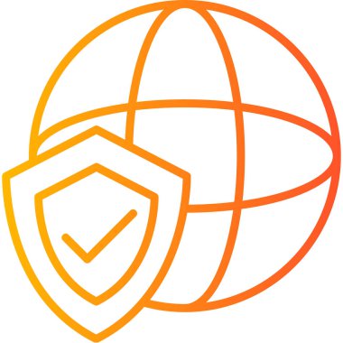 Koruma çizgisi simgesi, vektör illüstrasyonu