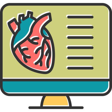 Heart Test Report icon modern vector illustration