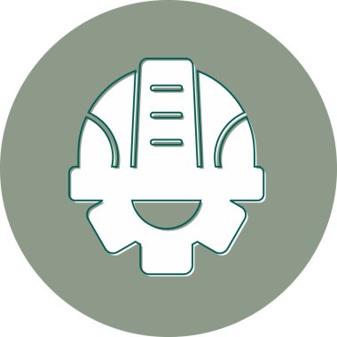 Miğfer. Web simgesi basit illüstrasyon 