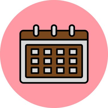 Takvim simgesi, vektör illüstrasyonu basit tasarım