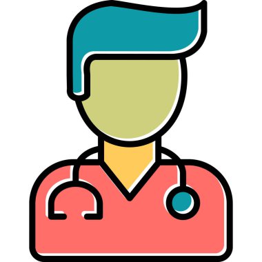 Basit avatar, doktor adamın grafiksel çizimi 