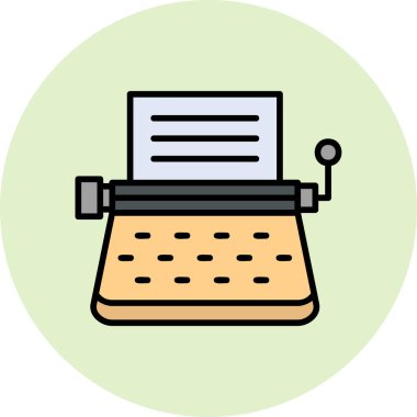 Daktilo. Web simgesi basit illüstrasyon  