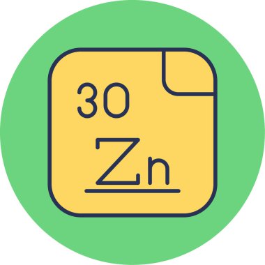 Çinko, kimyasal element, ağ basit illüstrasyon