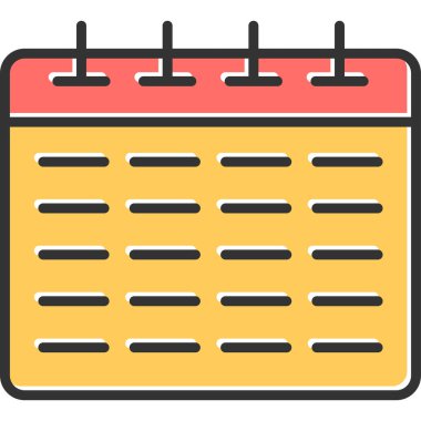 Takvim simgesi, vektör illüstrasyonu basit tasarım