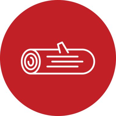 Ahşap kütük. Web basit illüstrasyonu