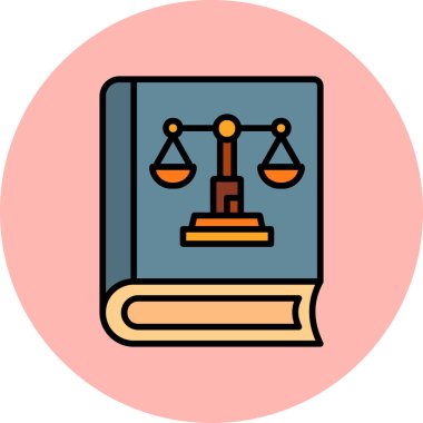 Adalet kitabı simgesi, modern tasarım illüstrasyonu