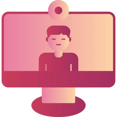 Video çağrısı modern simge, vektör illüstrasyonu