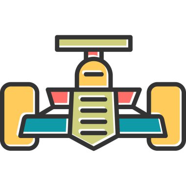 Yarış arabası modern simgesi, vektör illüstrasyonu