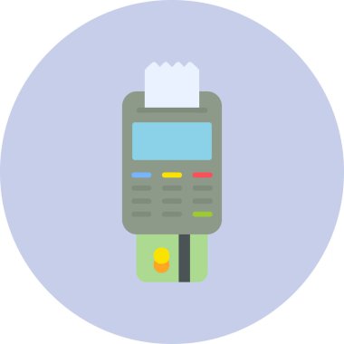 Modern pos terminalinin vektör illüstrasyonu 