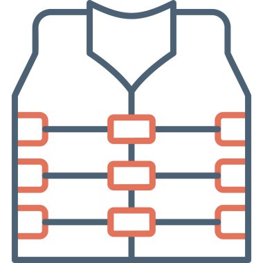 Renkli düz güvenlik yelek vektör simgesi