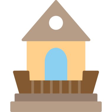 Kabin, kulübe grafik illüstrasyonu 