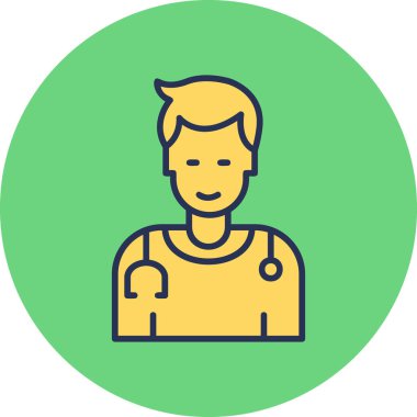 Basit avatar, doktor adamın grafiksel çizimi 