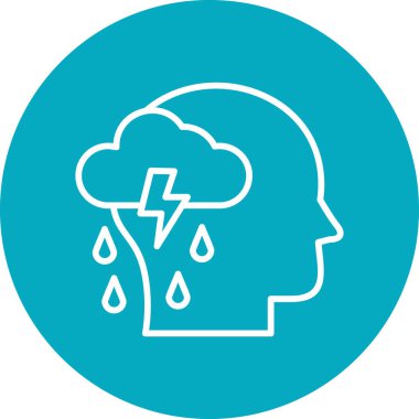 Depresyon simgesi, vektör çizimi