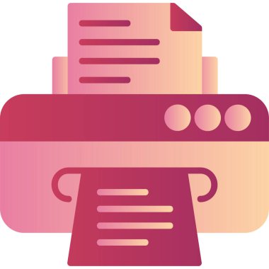 Yazıcı simgesi vektör illüstrasyonu