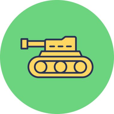 military tank icon, simple vector illustration 