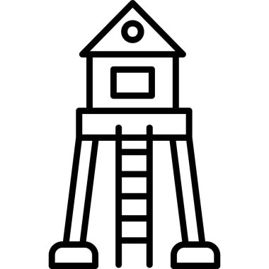 Askeri kule modern ikon vektör illüstrasyonu