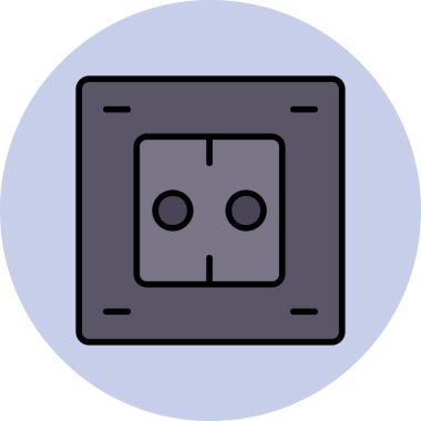 güç soketi simgesi, vektör çizim 