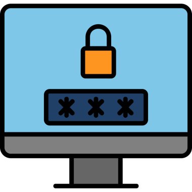 Güvenlik. Web simgesi basit bir illüstrasyon. Ekranı Kilitle