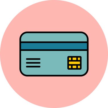 Kredi kartıyla. Web simgesi illüstrasyonu