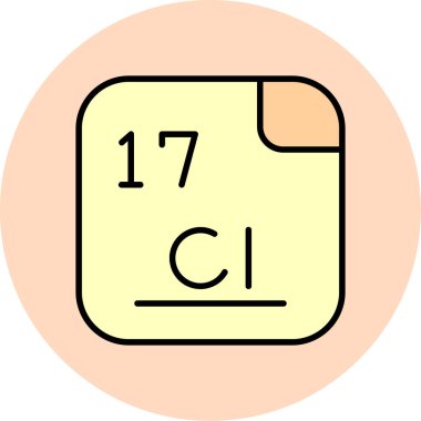 Klor, kimyasal element, ağ basit illüstrasyon