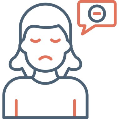 Negatif düşünce, modern simge, vektör illüstrasyonu 