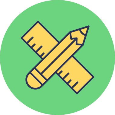 Bir cetvel simgesinin vektör illüstrasyonu