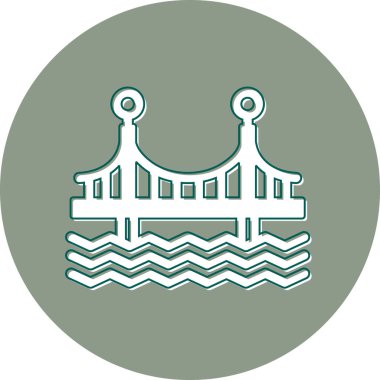 Köprü modern simgesi, vektör illüstrasyonu