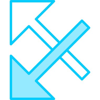 simple and minimalistic vector icon of the intersecting arrows