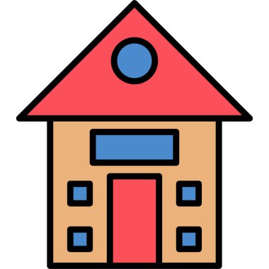 Ev. Web simgesi basit illüstrasyon