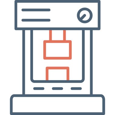 Hidrolik baskı modern simgesi, vektör illüstrasyonu 