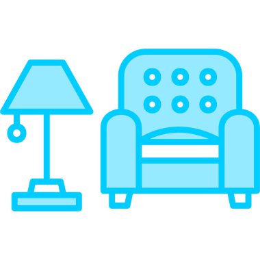 İç tasarım simgesi, modern tasarım illüstrasyonu