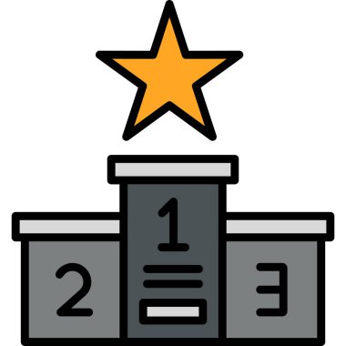 Podyum Şampiyonası. Web simgesi vektör illüstrasyonu