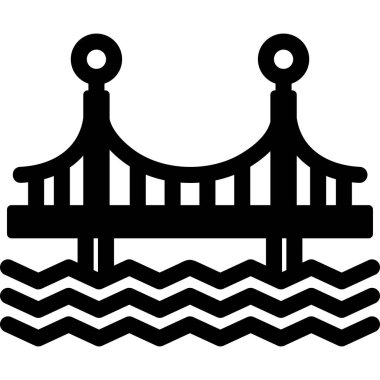 Köprü modern simgesi, vektör illüstrasyonu